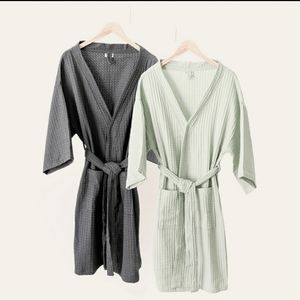 Charcoal Grey Waffle Robe - One Size